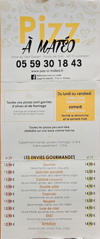 Pizza de Pizz'à Matéo à Jurançon